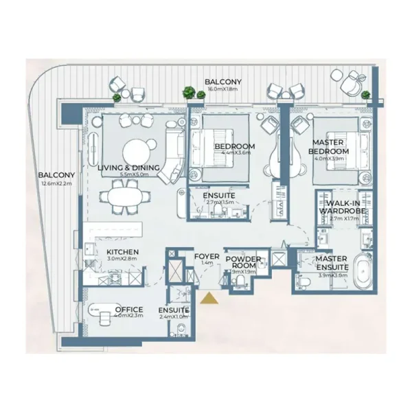 2.0 bedrooms apartments - Fairmont Residences Al Marjan Island