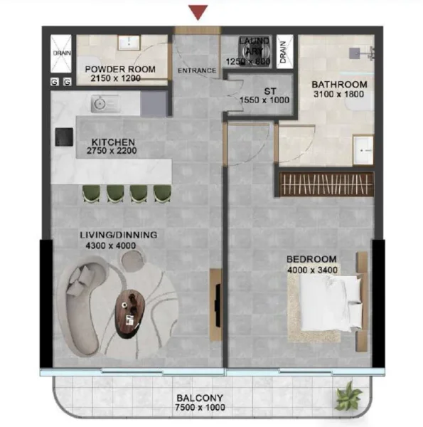 1.0 bedroom apartments - Vivanti Residences by Meteora