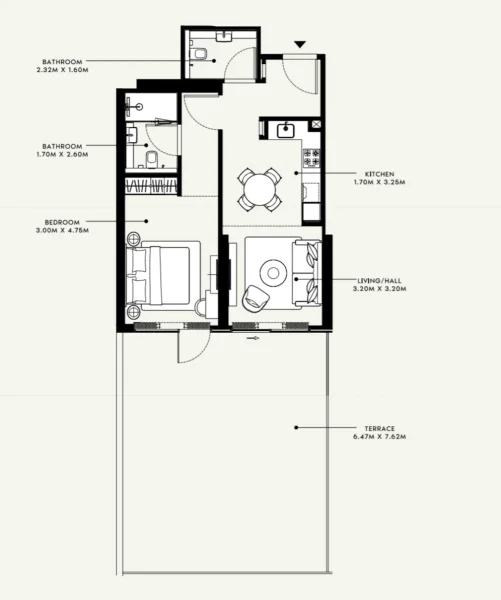1.0 bedroom apartments - Azizi Ruby