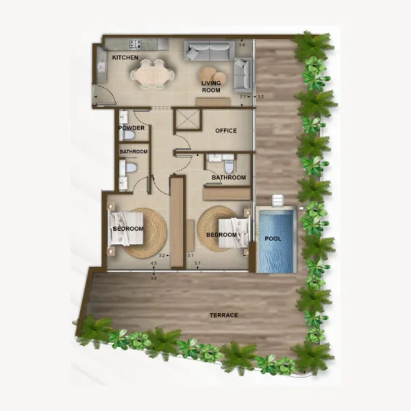 2.0 bedrooms apartments - 105 Residences by Kamdar