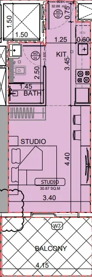 0.0 bedroom apartments - Binghatti Skyhall