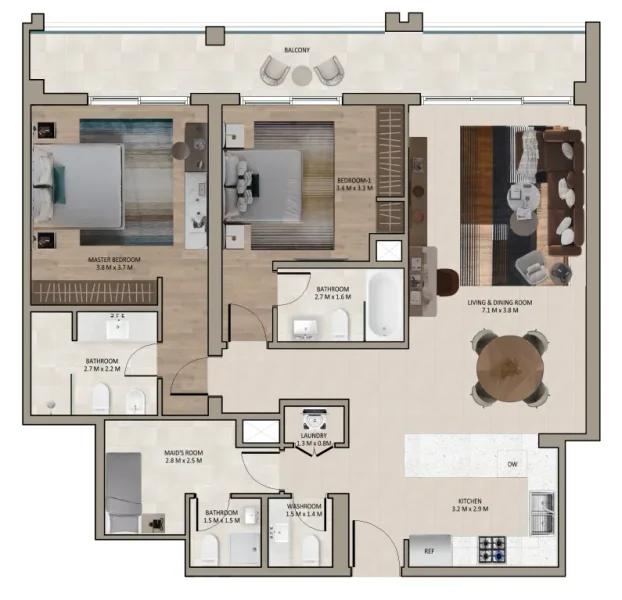 2.0 bedrooms apartments - Marriott Residences Sheikh Zayed Road