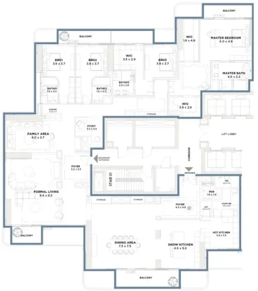 4.0 bedrooms penthouse - Serenia District West Residence