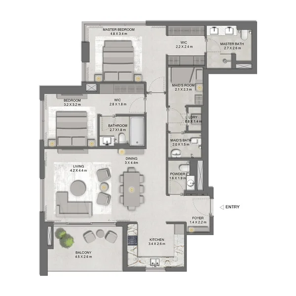 2 bedroom Apartments -  Ghaf Woods Distrikt