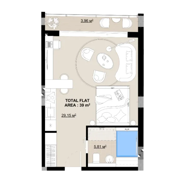 0.0 bedroom apartments - Buddha Club House