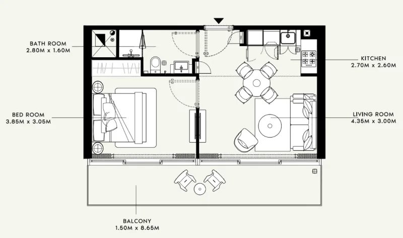 2.0 bedrooms apartments - Azizi Raffi