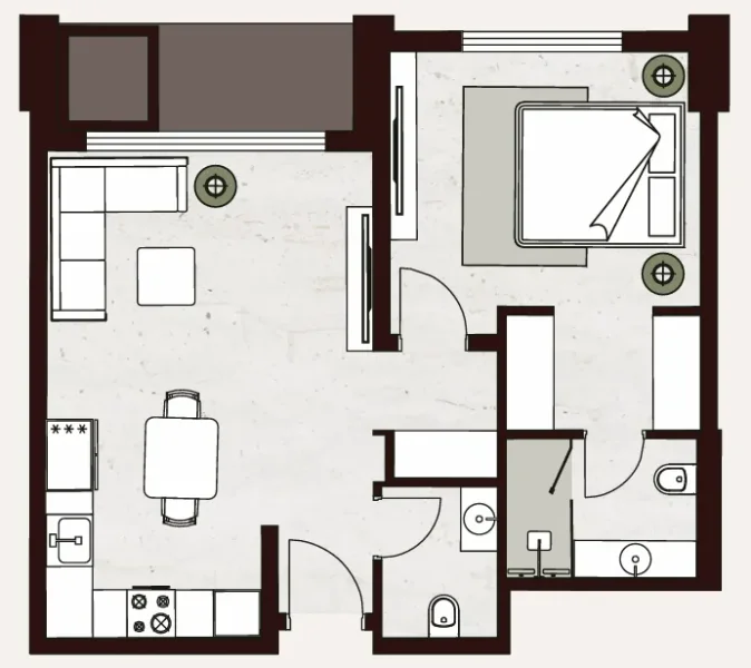 1.0 bedroom apartments - Aria Heights