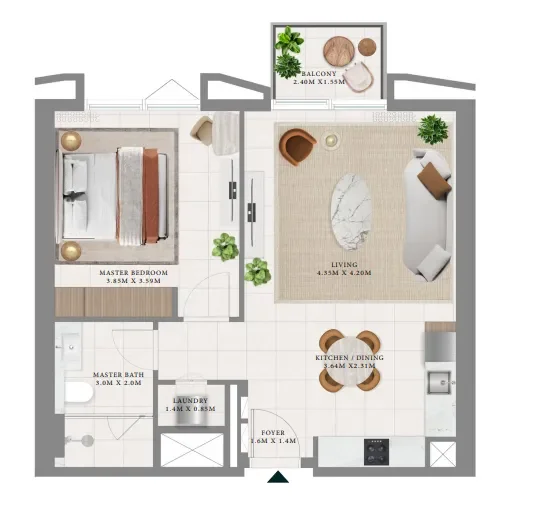 1.0 bedroom apartments - Hillsedge