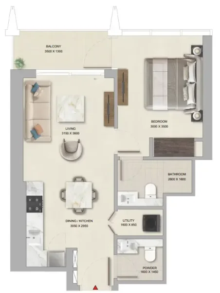 1.0 bedroom apartments - The Pinnacle at Sobha Central