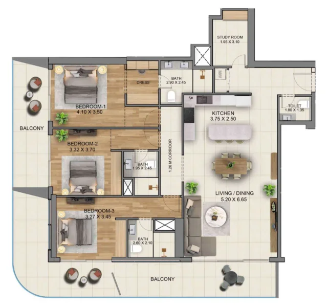 3.0 bedrooms apartments - Sky Hills Residence 3