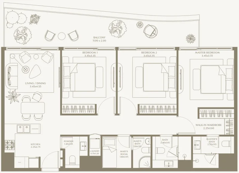 3.0 bedrooms apartments - AYA Beachfront Residences