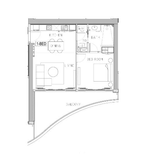 1.0 bedroom apartments - Chic Tower