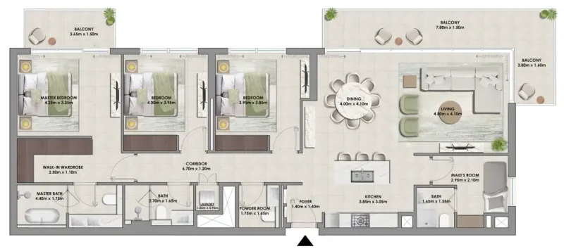 3.0 bedrooms apartments - Palace Residences Hillside