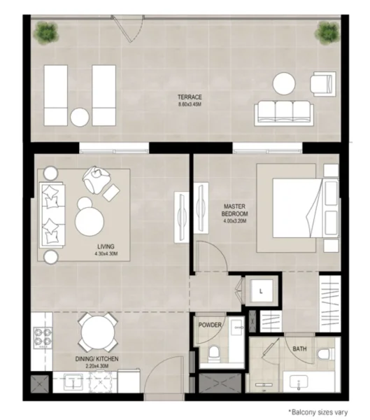 1.0 bedroom apartments - Ellison