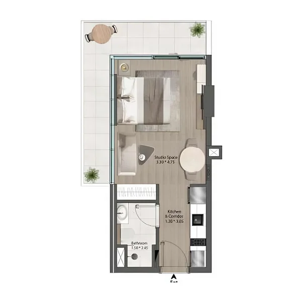 Studio Apartments - The Harmony by Al Mizan