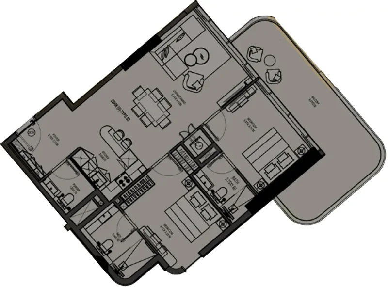 2.0 bedrooms apartments - Rabdan Gates