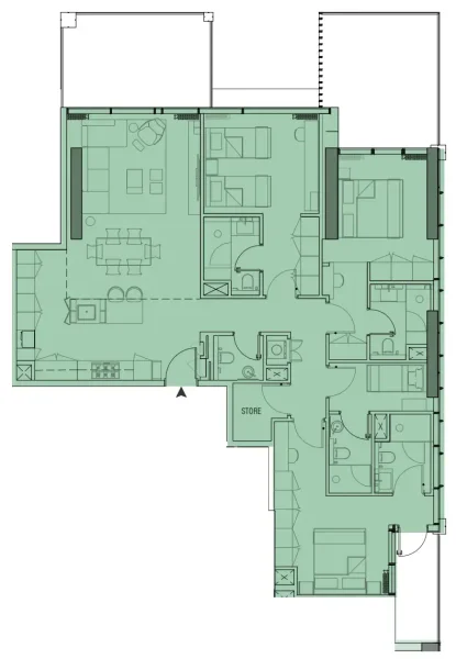 3.5 bedrooms apartments - Wynwood Horizon