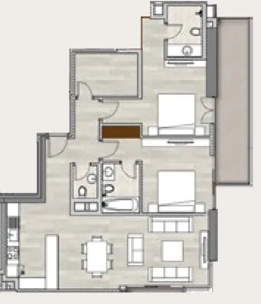 2.0 bedrooms apartments - LIV Residence