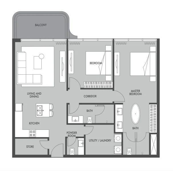 2.0 bedrooms apartments - Seaside by Prestige One