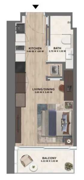 0.0 bedroom apartments - Velos Residence