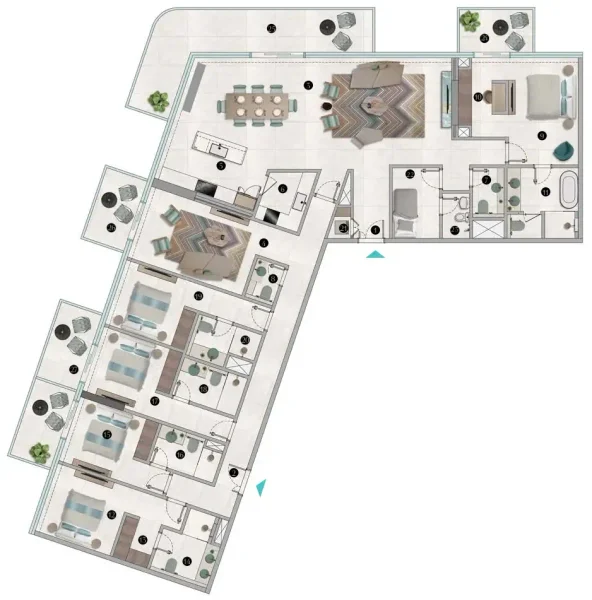 5.0 bedrooms apartments - Octa Isle Interiors by Missoni