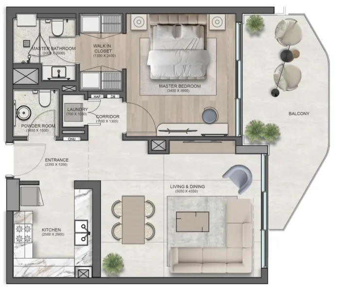 1.0 bedroom apartments - Flora Isle Beachfront Residences