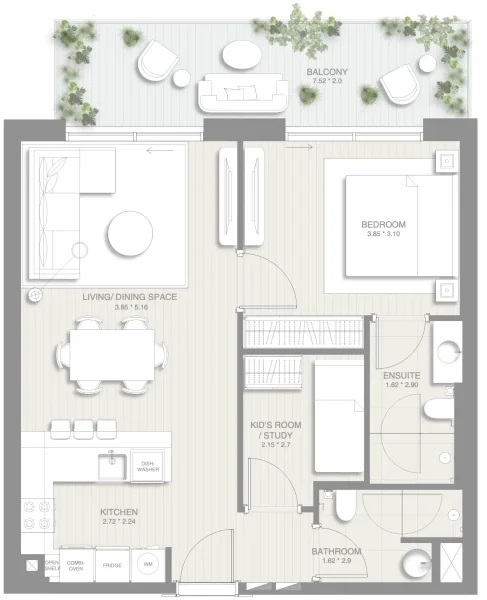 1.0 bedroom apartments - Sol Levante