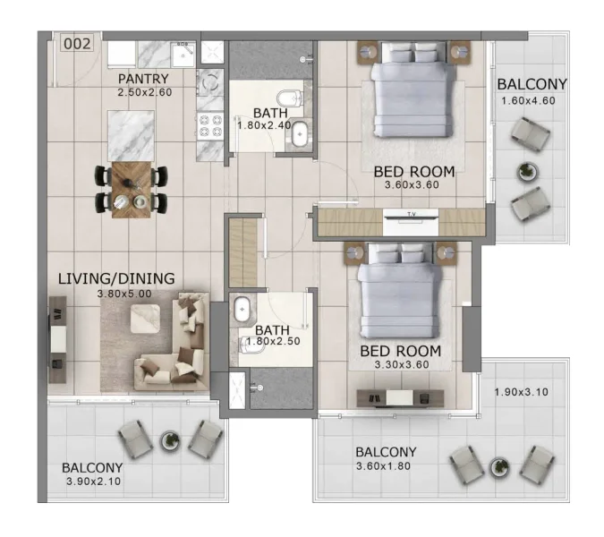 2.0 bedrooms apartments - Arlington Park 2