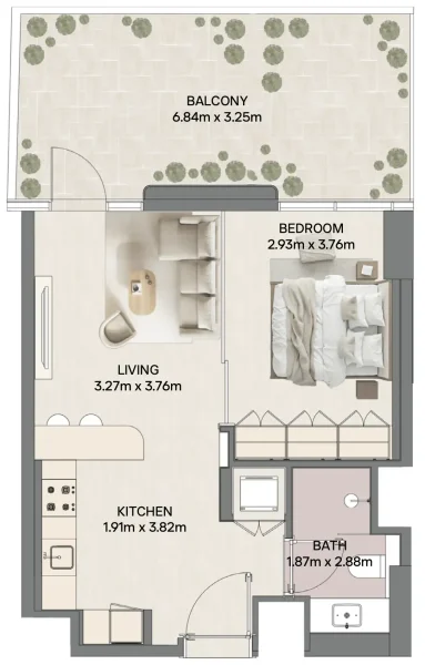 1.0 bedroom apartments - Mirasol II