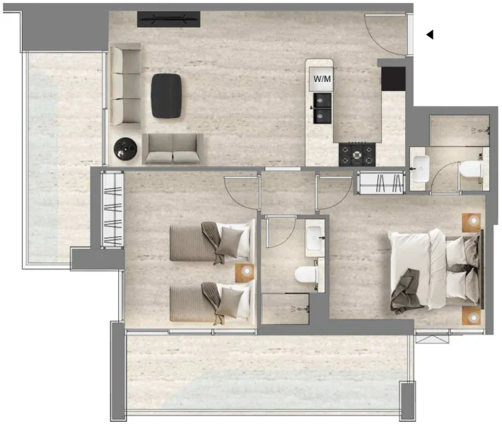 2.0 bedrooms apartments - Santorini Residences by Loutraki