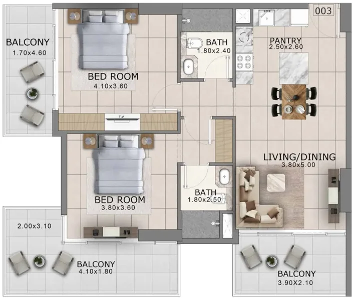 2.0 bedrooms apartments - Arlington Park 2
