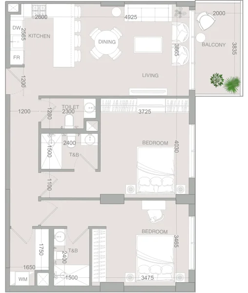 2.0 bedrooms apartments - IR1DIAN Park 2
