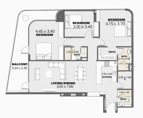 3.0 bedrooms apartments - Volna by Kasco