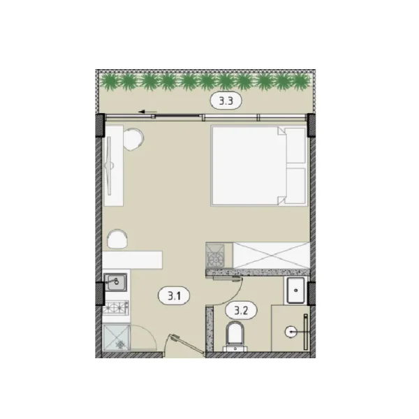 1.0 bedroom apartments - Elysium