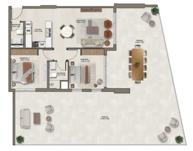 2.0 bedrooms apartments - Ghaff Land Residence