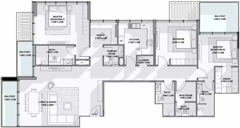 3.0 bedrooms apartments - Allegro Residences