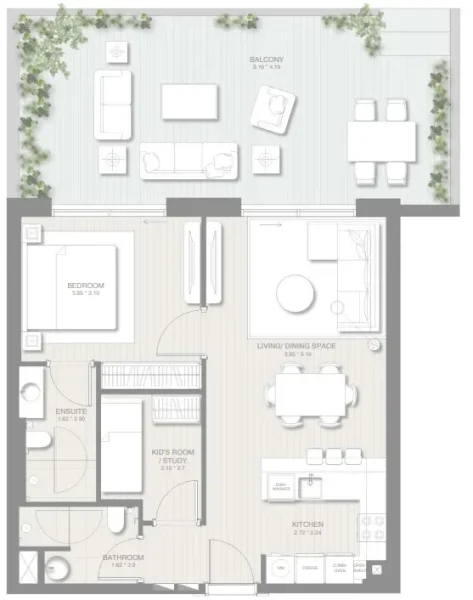 1.5 bedrooms apartments - Sol Levante