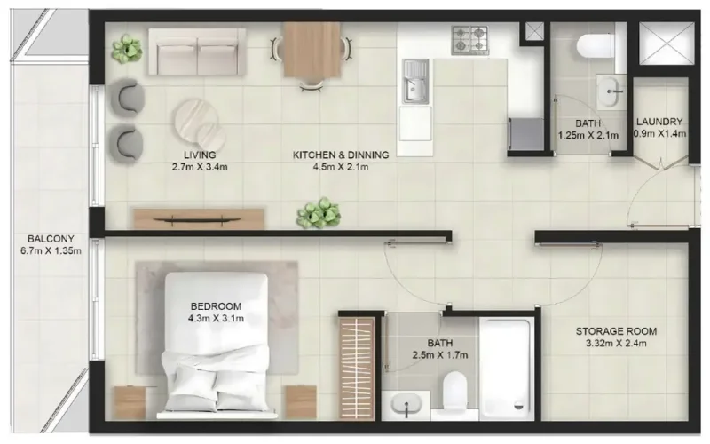 1.0 bedroom apartments - Stellar Axis
