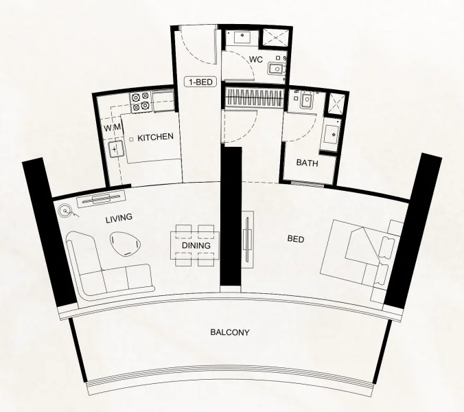 1.0 bedroom apartments - Binghatti Flare