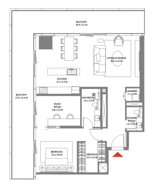1.0 bedroom apartments - W The Residences by Arada