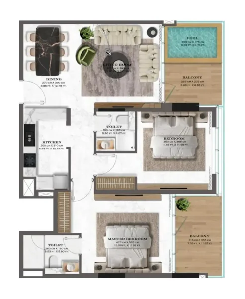 2.0 bedrooms apartments - Lazord by Lapis Phases 1 and 2