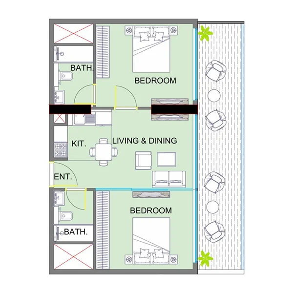 2 bedroom Apartments -  Colibri Views