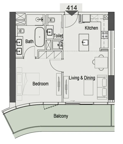1.0 bedroom apartments - 15 Cascade Featured by Versace Ceramics
