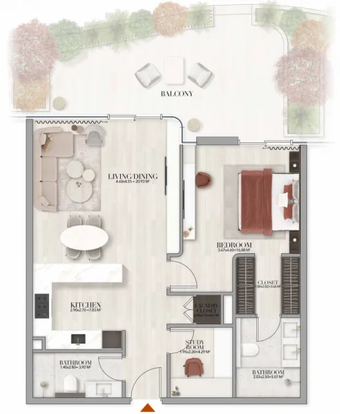 1.0 bedroom apartments - Gate Eleven by Amwaj Development