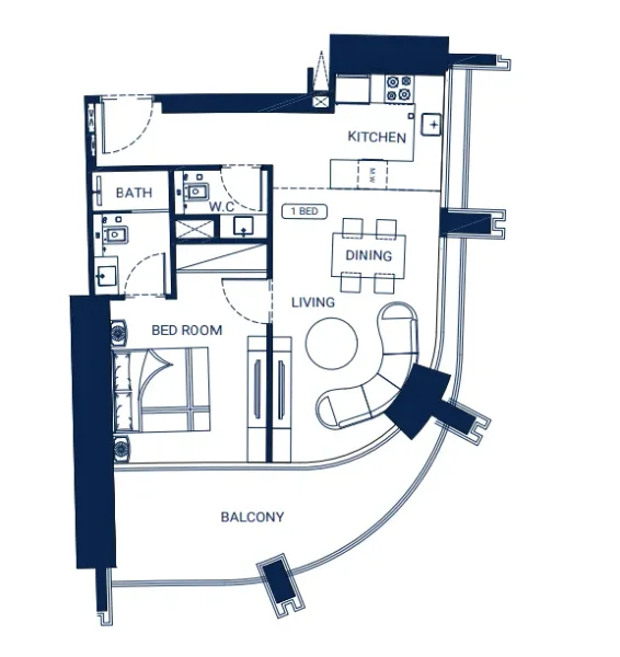 1.0 bedroom apartments - Binghatti Skyrise