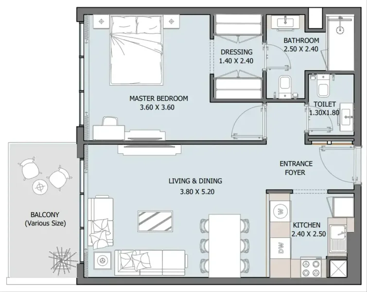 1.0 bedroom apartments - Oceana