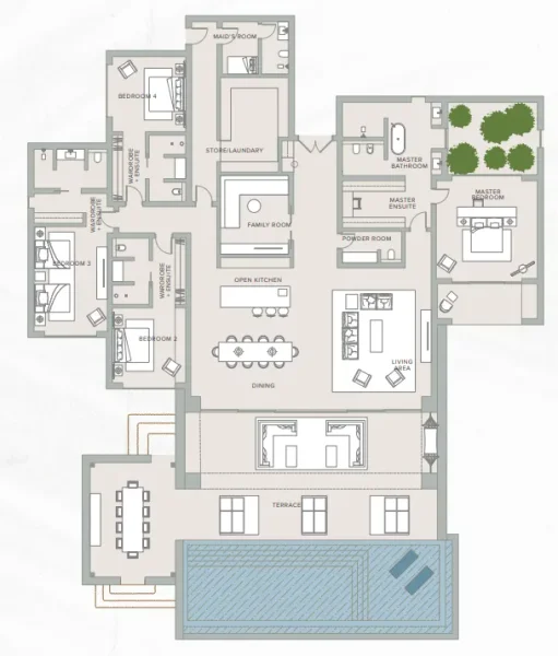 4.0 bedrooms villa - The Ritz Carlton Al Wadi Desert Resort