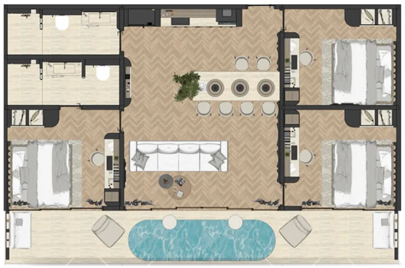 3.0 bedrooms apartments - Azoria Living Suluban