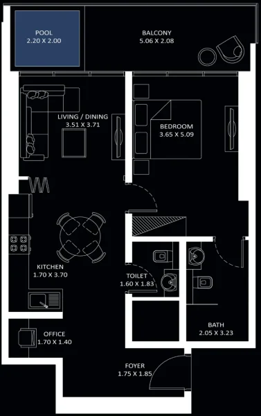 1.0 bedroom apartments - Elitz 3