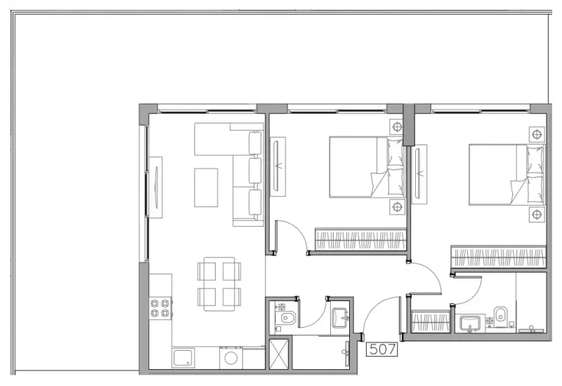 2.0 bedrooms apartments - Trevino